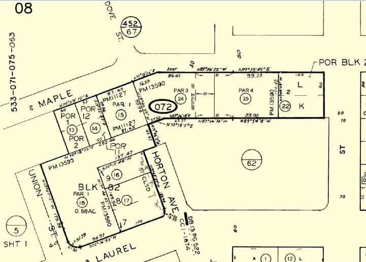 Parcel Map, 2513 Union Street