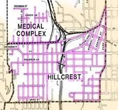 Map of Hillcrest and the Medical Center