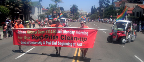 Hillcrest Clean TEAM and HillQuest in the 2010 Pride Parade, July 17, 2010