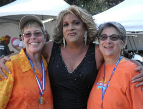 Ann Garwood, 2010 Pride emcee Ophelia and Nancy Moors